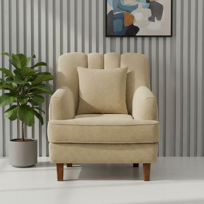 Steeva 1 Seater Fabric Sofa - Camel