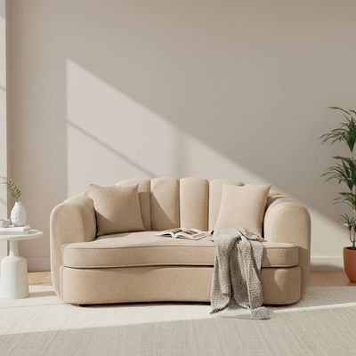 Steeva 2 Seater Fabric Sofa - Camel