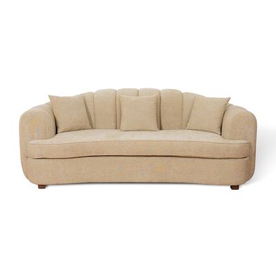 Steeva 3 Seater Fabric Sofa - Camel