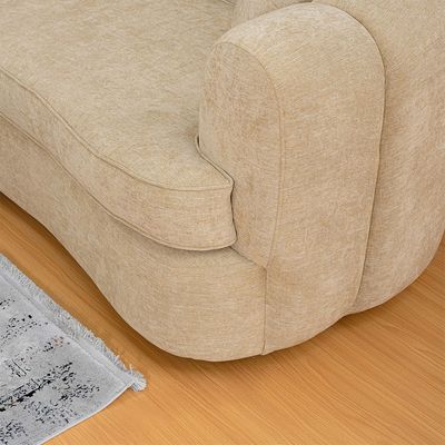 Steeva 3 Seater Fabric Sofa - Camel