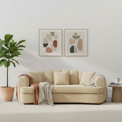 Steeva 3 Seater Fabric Sofa - Camel