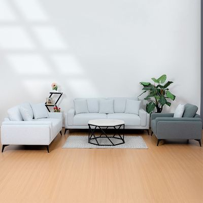 Sagrada 3 Seater Fabric Sofa - Light Grey