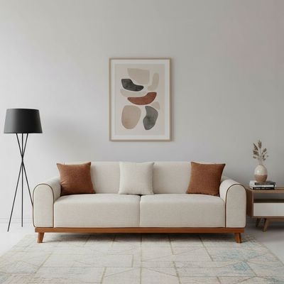 Retiro 3 Seater Fabric Sofa - Light Brown