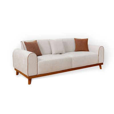 Retiro 3 Seater Fabric Sofa - Light Brown