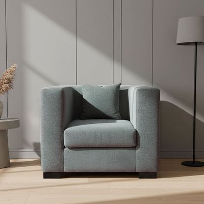 Barcelona 1 Seater Fabric Sofa - Grey