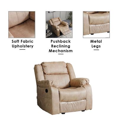 Aegon 1-Seater Recliner- Beige