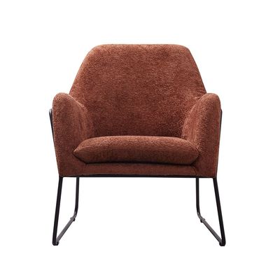 Akira 1 Seater Fabric  Accent Chair - Rust