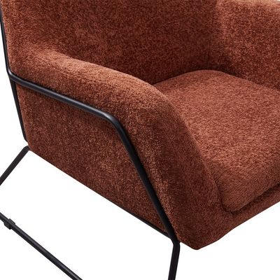 Akira 1 Seater Fabric  Accent Chair - Rust Akira 1 Seater Fabric  Accent Chair - Rust