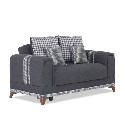 Krist 2 Seater Fabric Sofa - Dark Grey