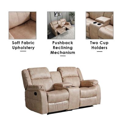 Aegon 2-Seater Recliner- Beige