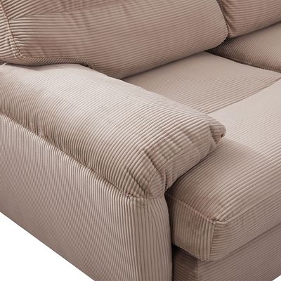 Fred 2 Seater Fabric Sofa - L.Brown Fred 2 Seater Fabric Sofa - L.Brown