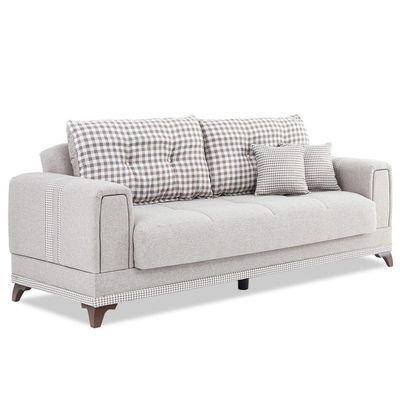 Krist 3 Seater Fabric Sofa - Beige