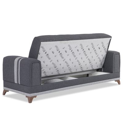 Krist 3 Seater Fabric Sofa - Dark Grey