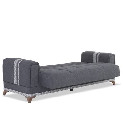 Krist 3 Seater Fabric Sofa - Dark Grey