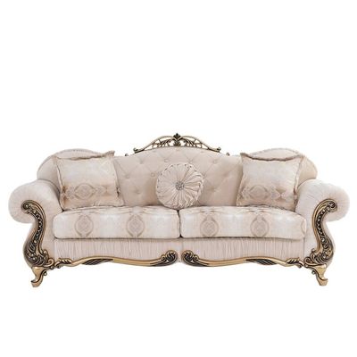 Maxiin 3 Seater Classic Fabric Sofa - Beige