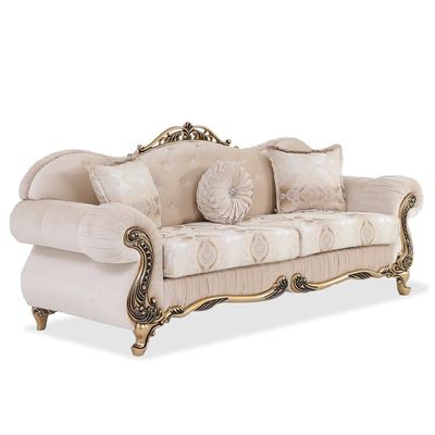 Maxiin 3 Seater Classic Fabric Sofa - Beige