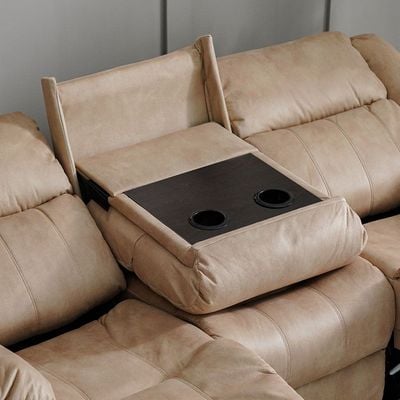 Aegon 6-Seater Push Back Recliner Set - Beige - With 2-Year Warranty