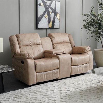 Aegon 6-Seater Push Back Recliner Set - Beige - With 2-Year Warranty