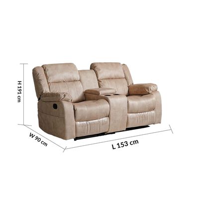 Aegon 6-Seater Push Back Recliner Set - Beige - With 2-Year Warranty