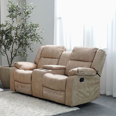 Aegon 6-Seater Push Back Recliner Set - Beige - With 2-Year Warranty