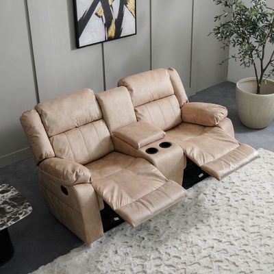 Aegon 6-Seater Push Back Recliner Set - Beige - With 2-Year Warranty