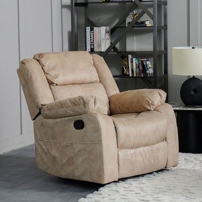 Aegon 6-Seater Push Back Recliner Set - Beige - With 2-Year Warranty