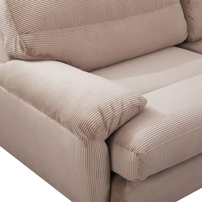 Fred 3 Seater Fabric Sofa - L.Brown Fred 3 Seater Fabric Sofa - L.Brown