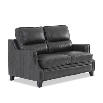 Margarita Airleather Two Seater Sofa - Dark Grey