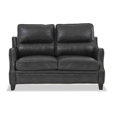 Margarita Airleather Two Seater Sofa - Dark Grey