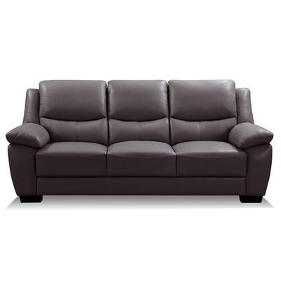 Amor Three Seater Leather Sofa- Brown