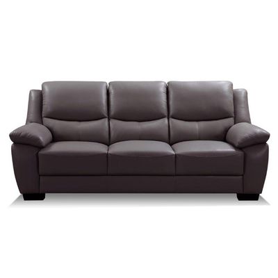 Amor Three Seater Leather Sofa- Brown