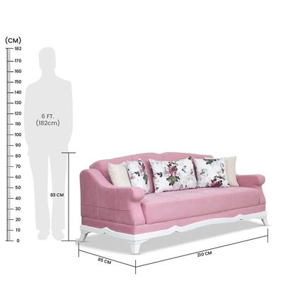 Linda 3-Seater Fabric Sofa