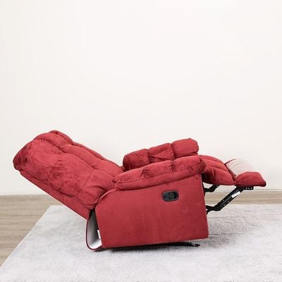 Simone Fabric Recliner Sofa 1S - Red