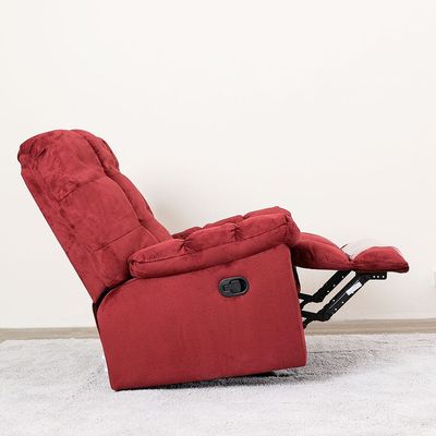 Simone Fabric Recliner Sofa 1S - Red