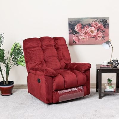 Simone Fabric Recliner Sofa 1S - Red