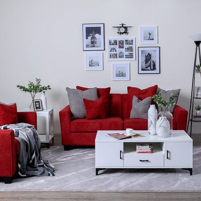 Alessandra 3+2+1 Fabric Sofa Set - Red