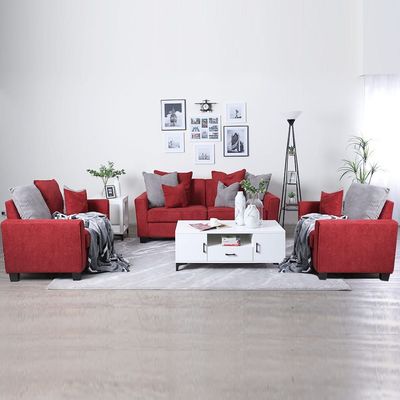 Alessandra 3+2+1 Fabric Sofa Set - Red