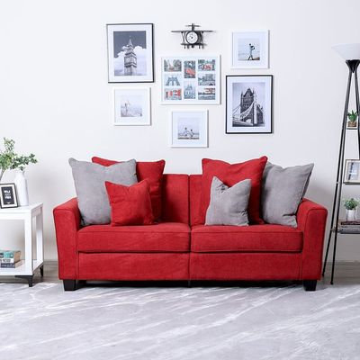 Alessandra 3+2+1 Fabric Sofa Set - Red