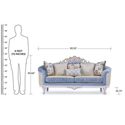 Maricar Fabric Classic Sofa 3S - Cream/Gray