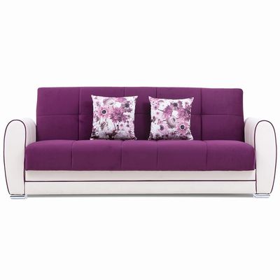 Adira Fabric Sofabed 3 Seater - Purple/Beige