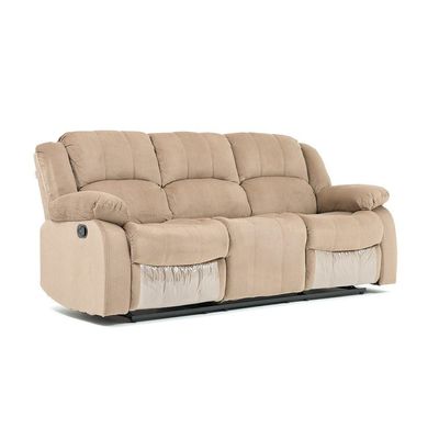 Terrence 3 Seater Fabric Recliner - Ligth Brown