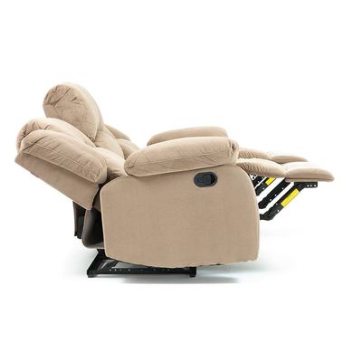 Terrence 3 Seater Fabric Recliner - Ligth Brown