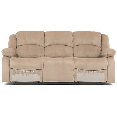 Terrence 3 Seater Fabric Recliner - Ligth Brown