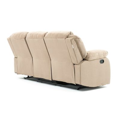 Terrence 3 Seater Fabric Recliner - Ligth Brown