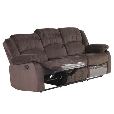 Terrence 3 Seater Fabric Recliner - Chocolate