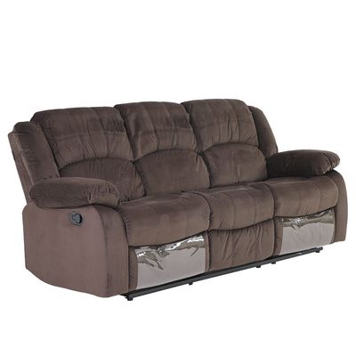 Terrence 3 Seater Fabric Recliner - Chocolate