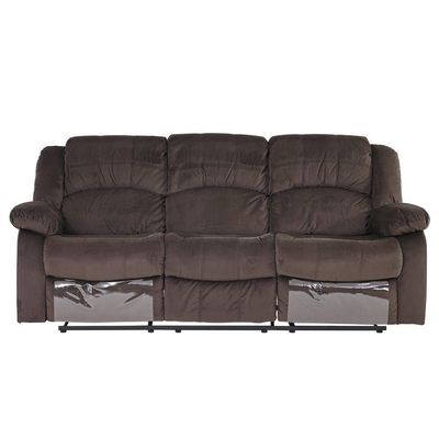 Terrence 3 Seater Fabric Recliner - Chocolate