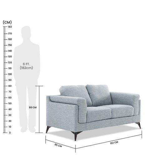 أريكة قماشية - مقعدين من أوليفر L 153 x W 85 x H 80 سم
