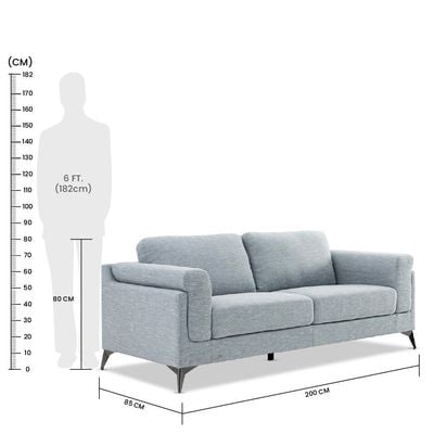 Oliver 3-Seater Fabric Sofa