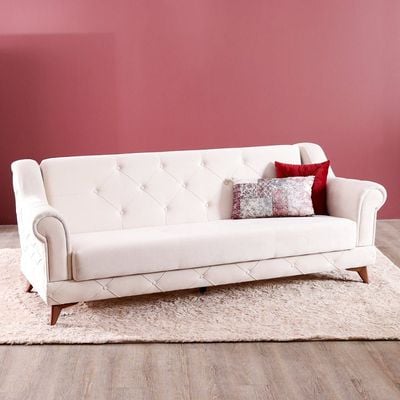 Perla Fabric Sofa Set - Red/Cream